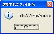 表示されたメッセージ「file://./c/tjs/krkr.eXe」